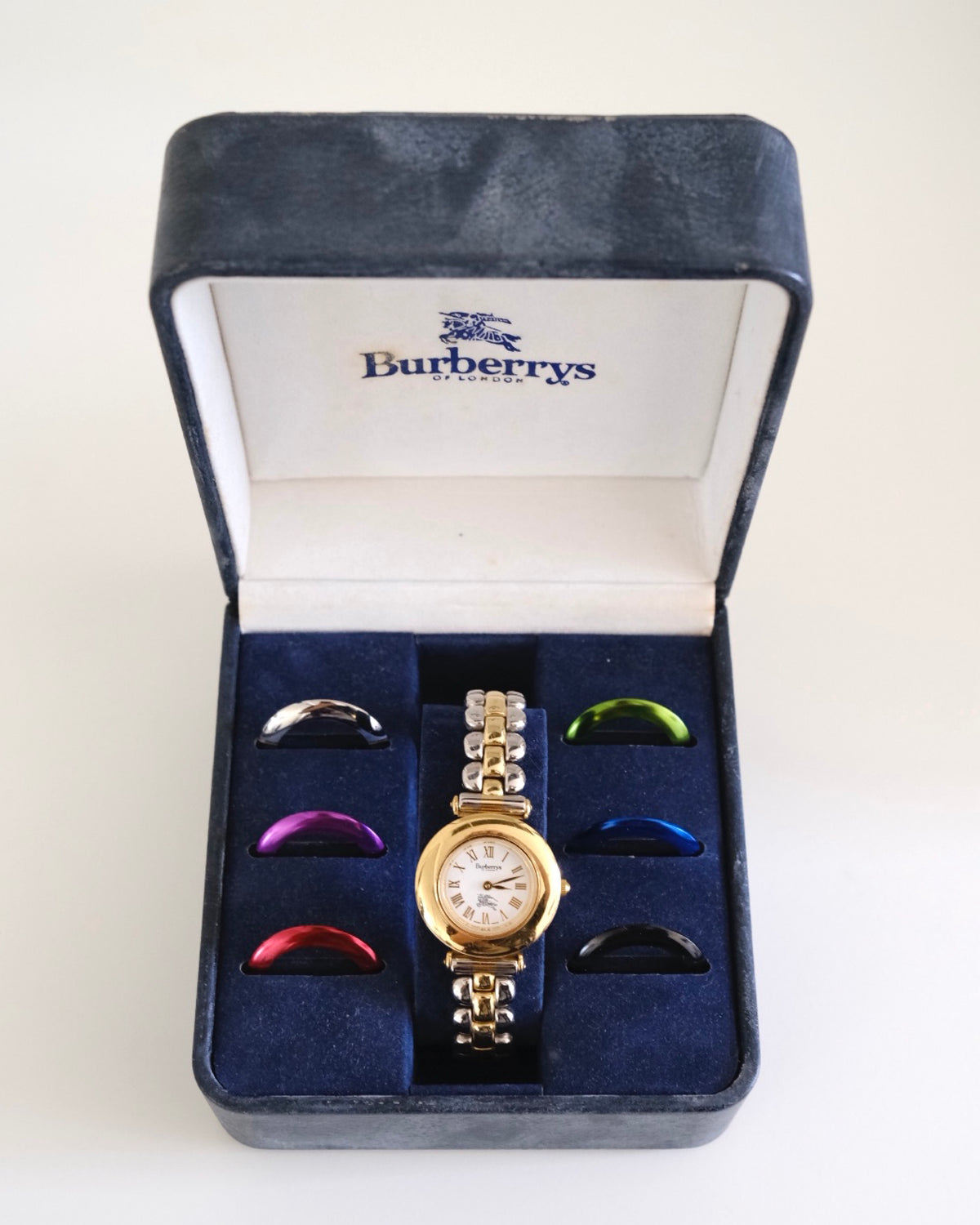 Rare Vintage Burberry 9100L Interchangeable Bezel Watch – 7 Bezels