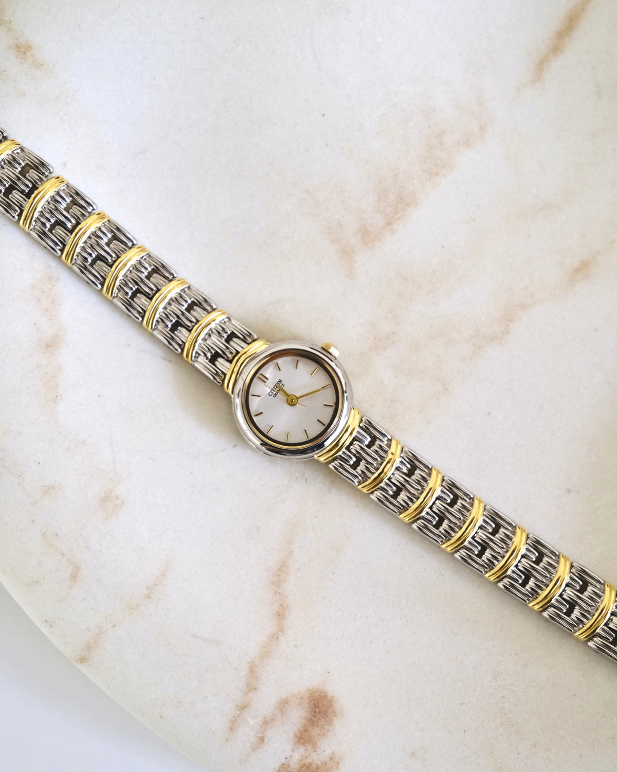 Rare Vintage Citizen Two-Tone Gold & Silver Bracelet Watch