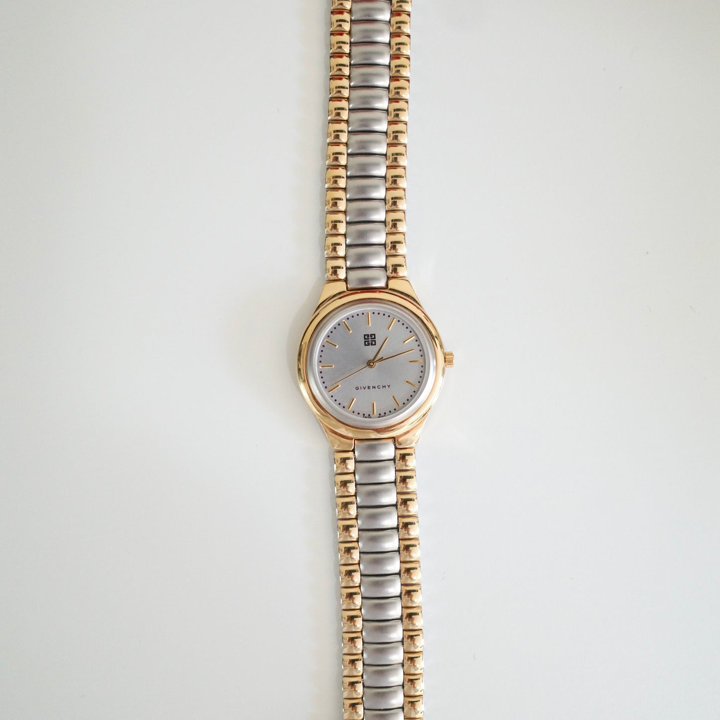 Vintage Givenchy Two-Tone Gold & Silver Bracelet Watch (Unisex)