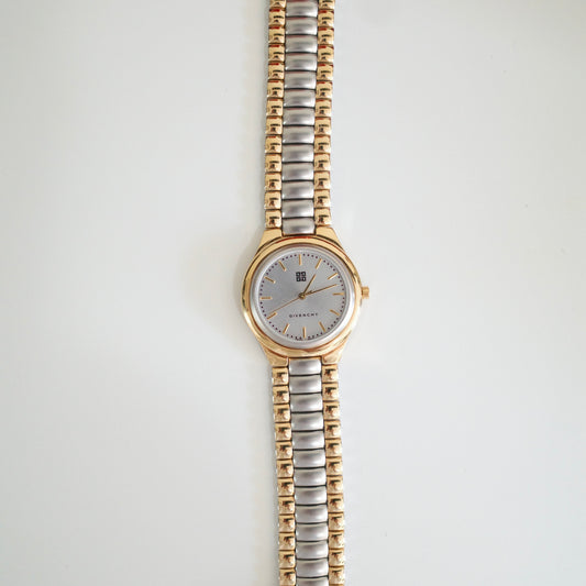 Vintage Givenchy Two-Tone Gold & Silver Bracelet Watch (Unisex)