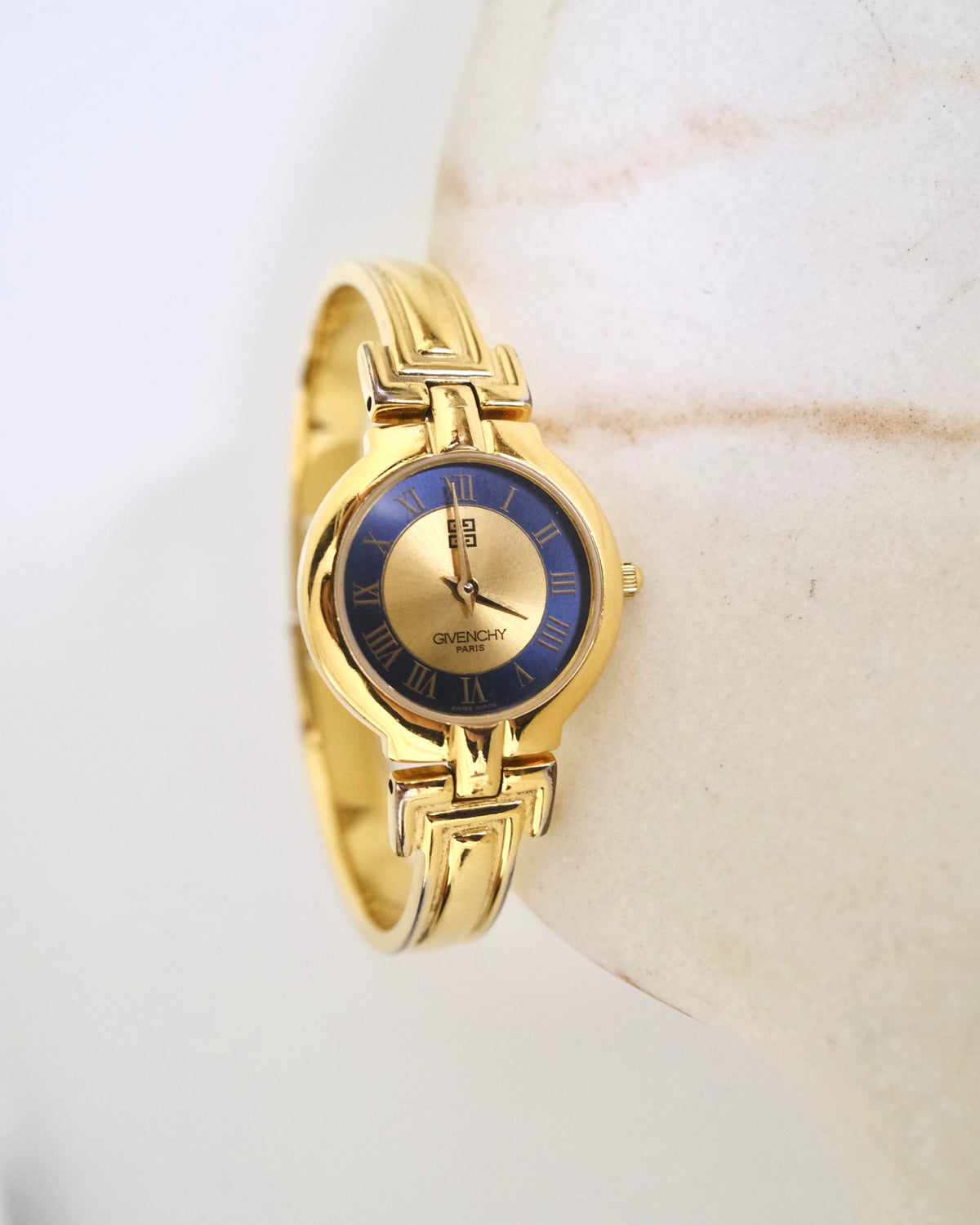 Rare Vintage Givenchy Gold-Tone Bangle Watch
