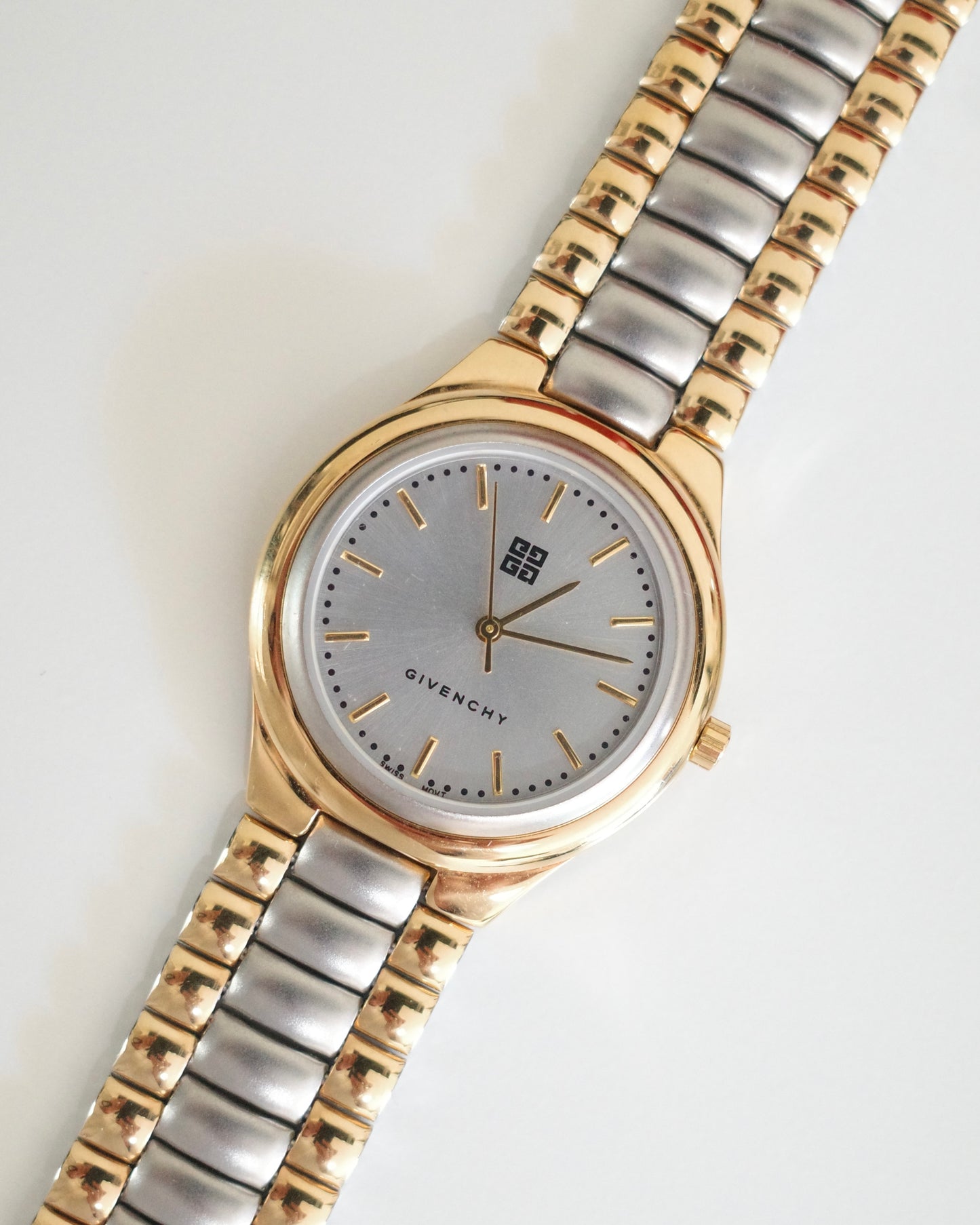 Vintage Givenchy Two-Tone Gold & Silver Bracelet Watch (Unisex)