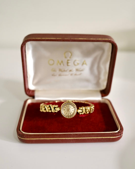 Vintage Omega Gold-Tone Manual Winding Watch | Elegant Swiss Mechanical Ladies Watch with Omega Box