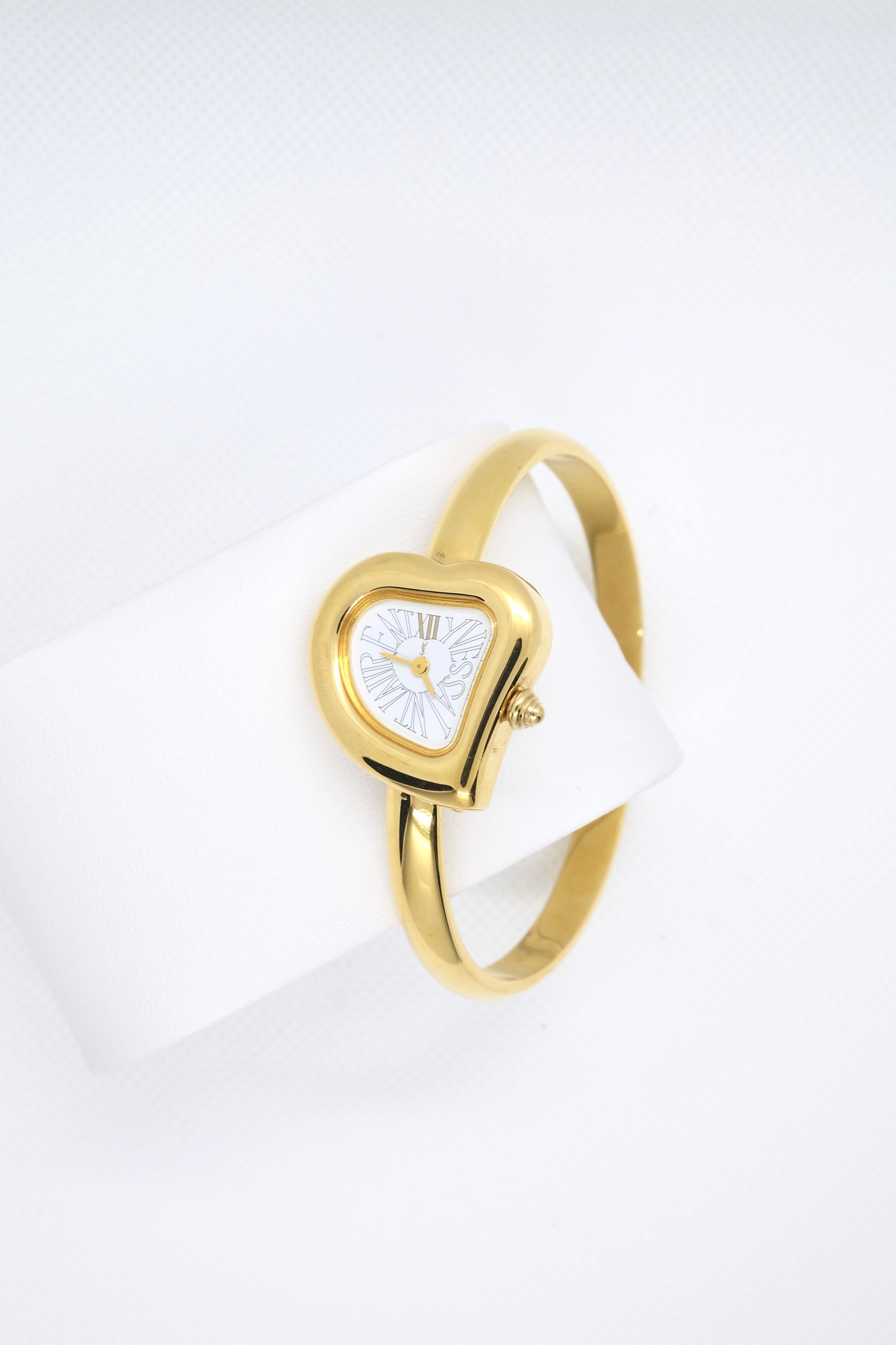 Rare Vintage Yves Saint Laurent YSL Heart Bangle Watch – Gold