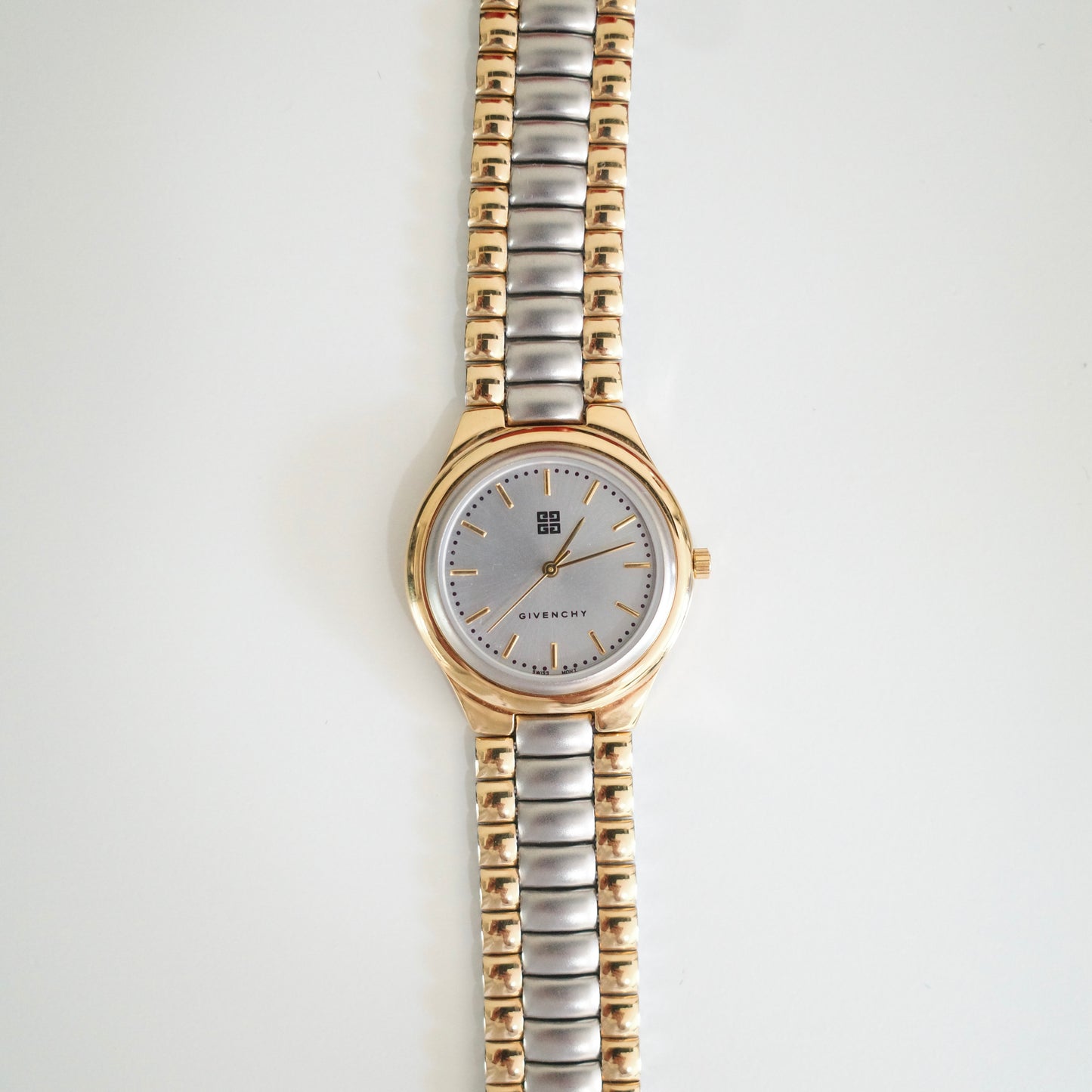 Vintage Givenchy Two-Tone Gold & Silver Bracelet Watch (Unisex)
