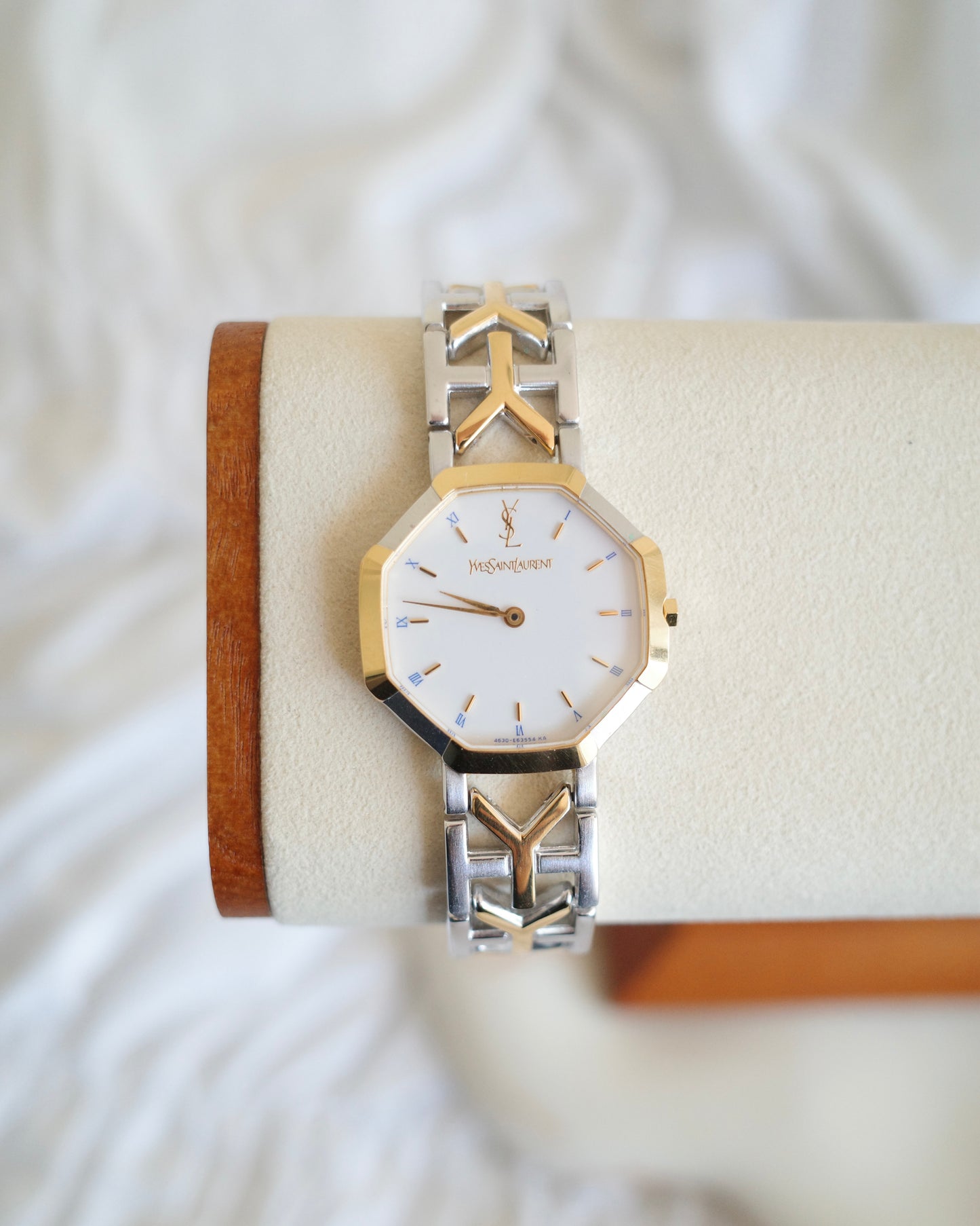 Vintage Yves Saint Laurent Two-Tone Octagon Bracelet Watch
