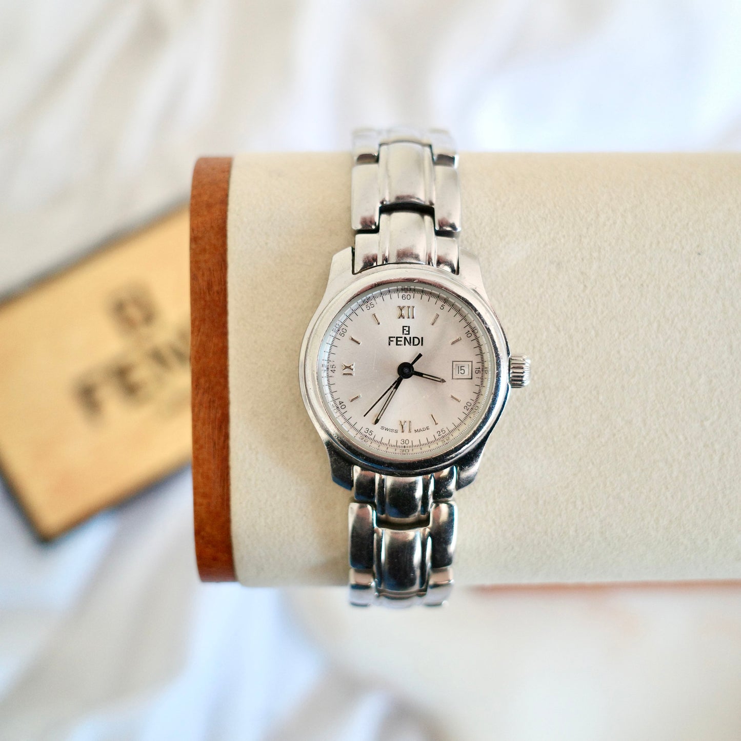 Vintage Fendi Silver Bracelet Watch | Swiss Made | Original Box