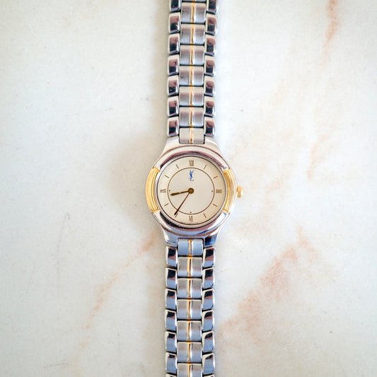 Vintage Yves Saint Laurent Two-Tone Bracelet Watch